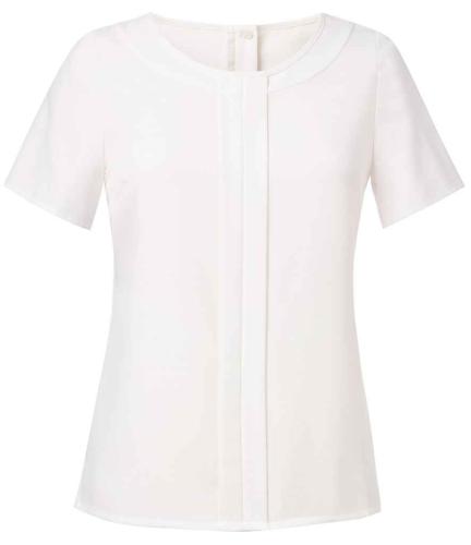 Brook Tav. Lds Felina S/S Blouse - White - 10